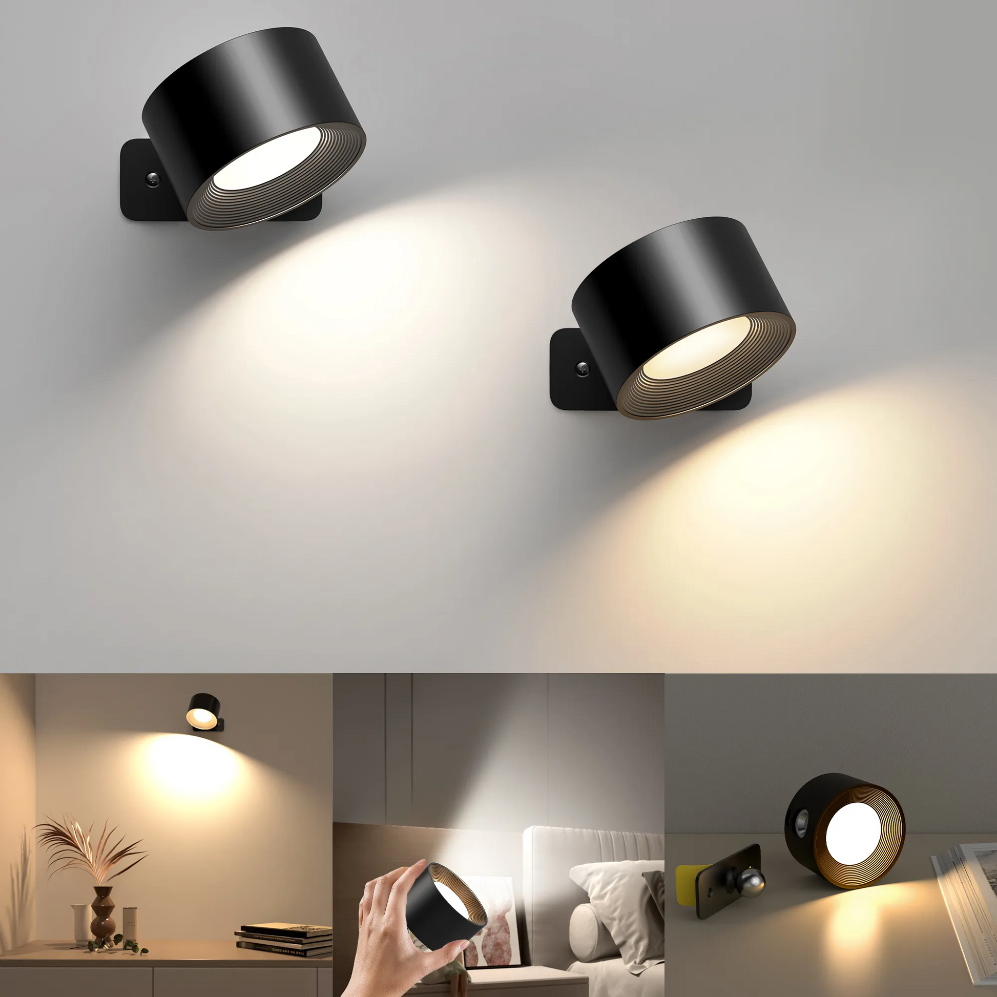 Portabel vägglampa uppladdningsbar