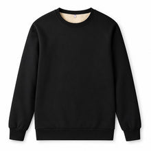 Varmfodrad sweatshirt med rund hals Svart
