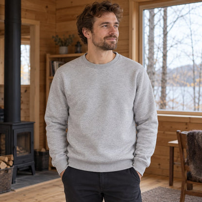 Varmfodrad sweatshirt med rund hals