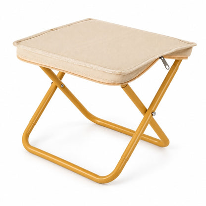 Låg hopfällbar campingpall Beige