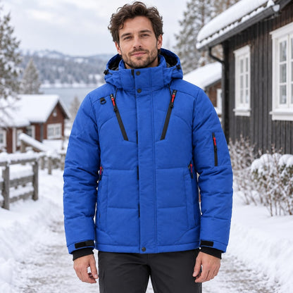 Vadderad vinterjacka med dragkedjefickor