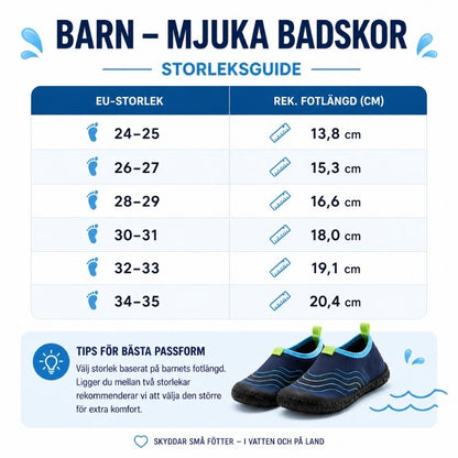 Badskor barn med mjuk passform
