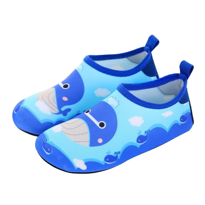 Badskor barn med mjuk passform Blå val