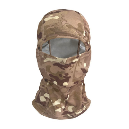 Balaklava med kamouflagemönster för friluftsliv Beige