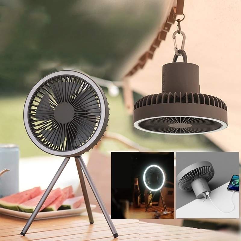 Bordsfläkt för hem och camping med powerbank