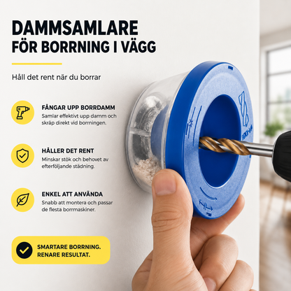 Dammuppsamlare för borrmaskin