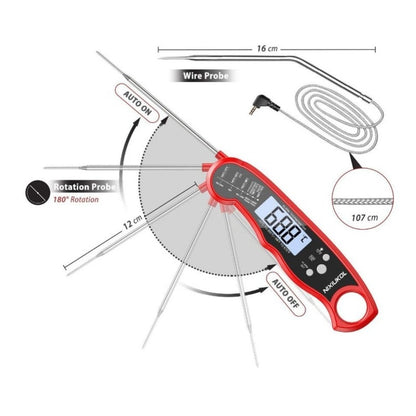 Digital köttermometer med vikbar sond