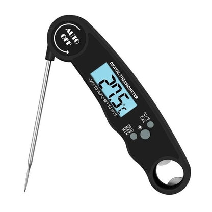 Digital köttermometer med vikbar sond Svart