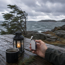 Elektrisk tändare vindtålig med batterinivå