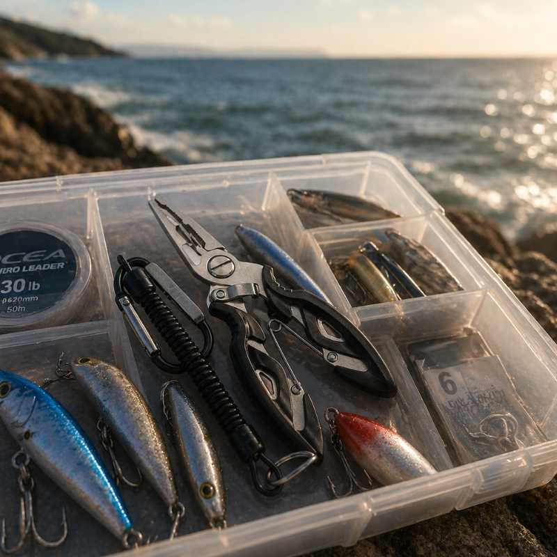 Fisketång i rostfritt stål med säkerhetslina