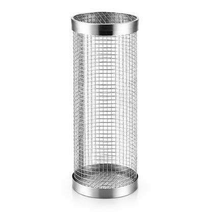 Grillkorg cylinder i nät för grönsaker och kött