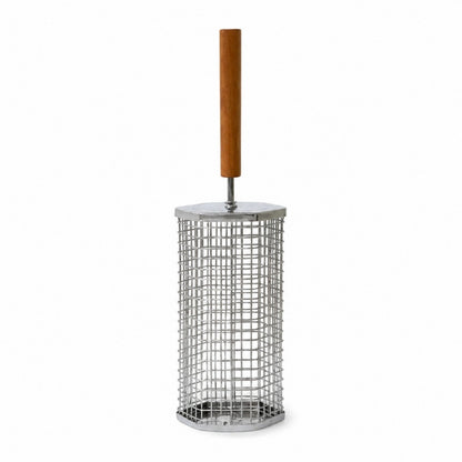 Grillkorg i rostfritt stål med handtag