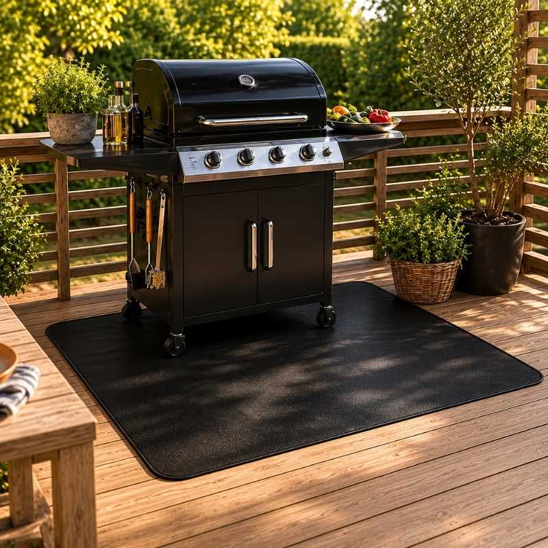 Grillmatta för altan och terrass med skyddsyta