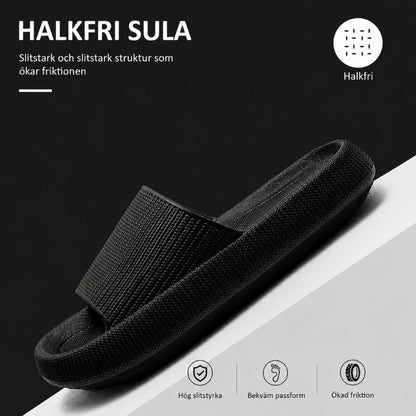 Halksäkra tofflor med stabil sula
