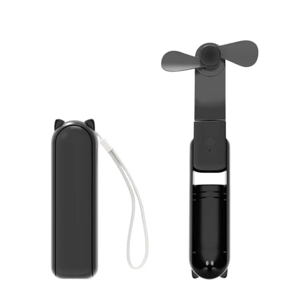 Handfläkt med uppladdningsbart batteri Svart
