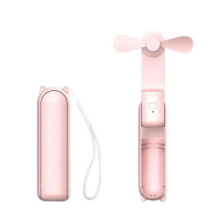 Handfläkt med uppladdningsbart batteri Rosa