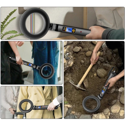 Handhållen metalldetektor med ljud och vibration