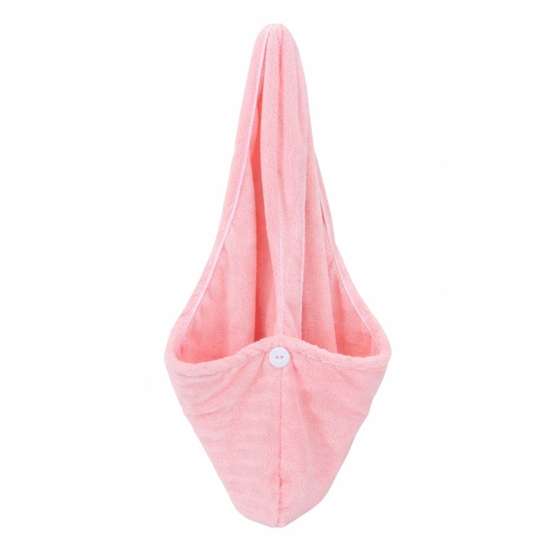 Hårhandduk med knapp Rosa