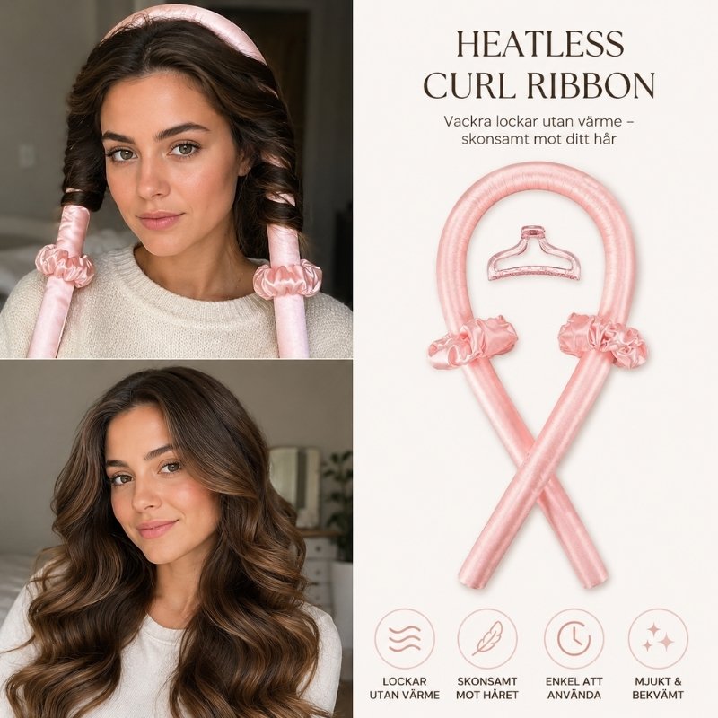 Heatless curls ribbon för värmefria lockar
