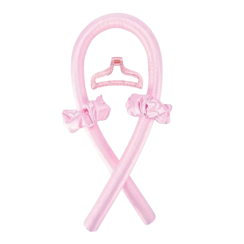 Heatless curls ribbon för värmefria lockar Rosa