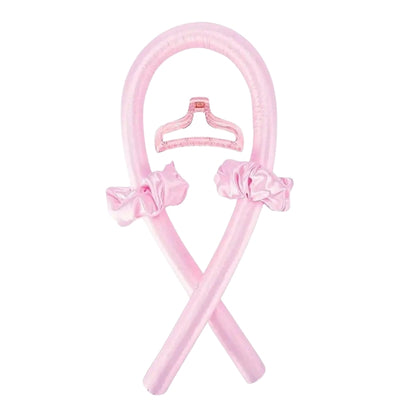 Heatless curls ribbon för värmefria lockar Rosa