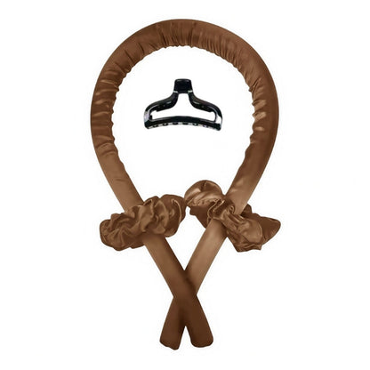 Heatless curls ribbon för värmefria lockar Brun