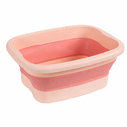 Hopfällbart fotbad med massagebotten Rosa
