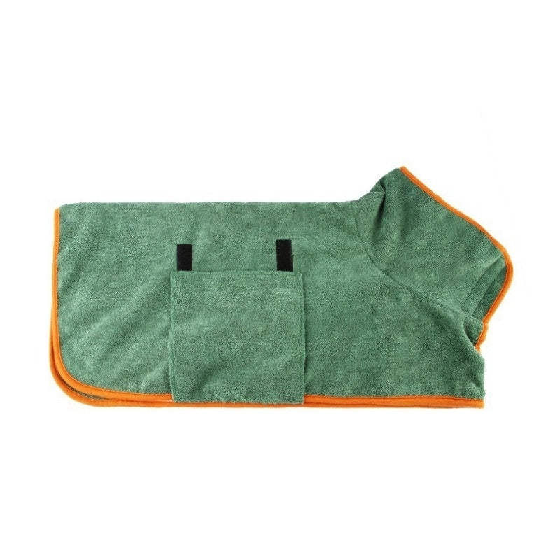 Hundbadrock med absorberande och snabbtorkande material Grön