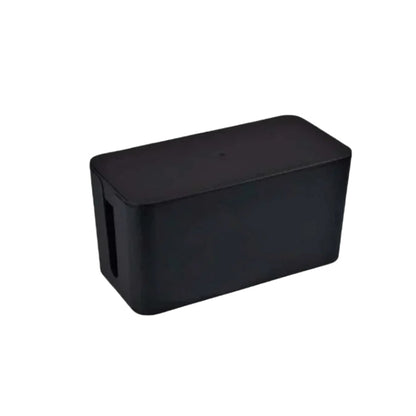 Kabelbox med lock för sladdförvaring Svart Liten