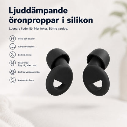 Ljuddämpande öronproppar i silikon