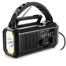 Nödradio med ficklampa och powerbank Black