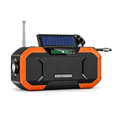 Nödradio med solcell och USB-laddning Orange