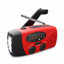 Nödradio med vev, solcell och powerbank