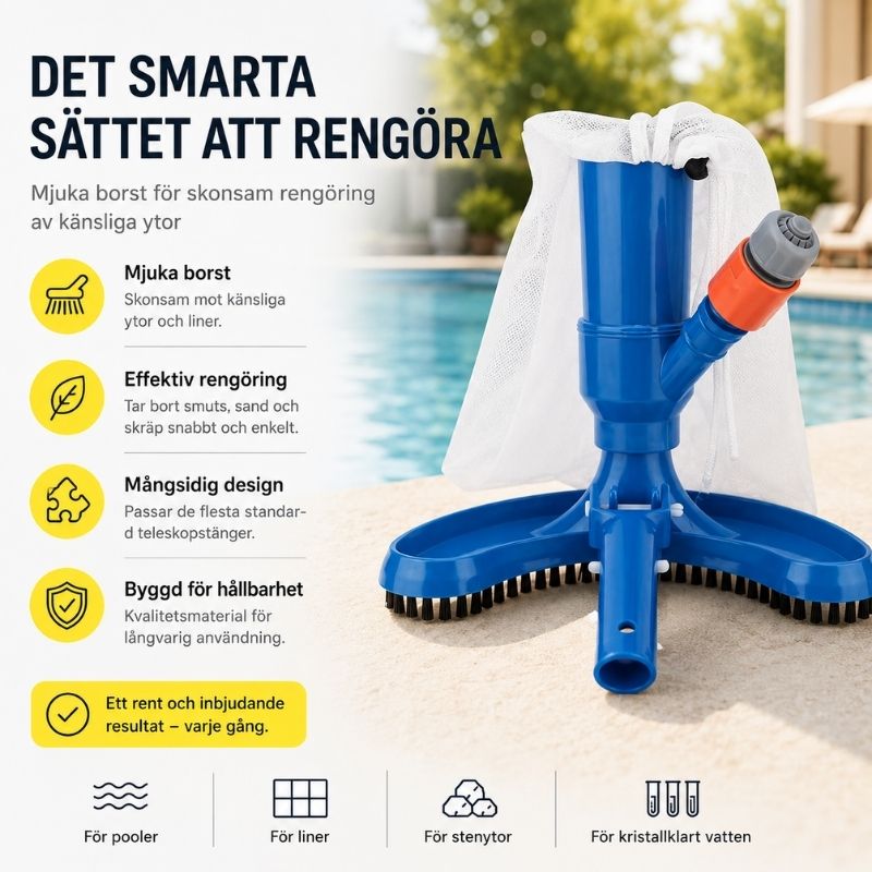 Pooldammsugare för rengöring av poolbotten