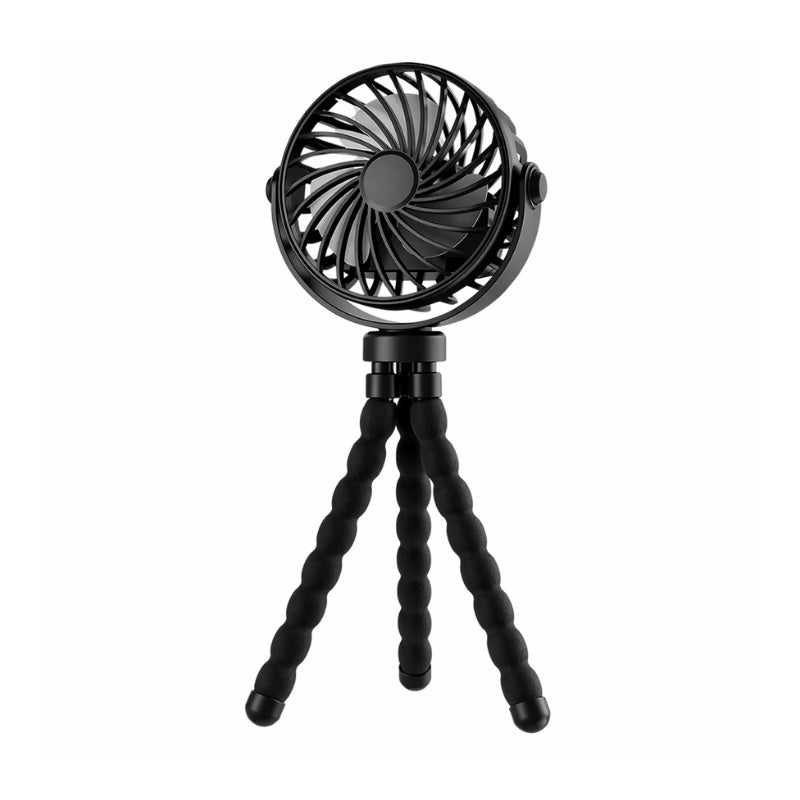 Portabel barnvagnsfläkt med flexibel tripod