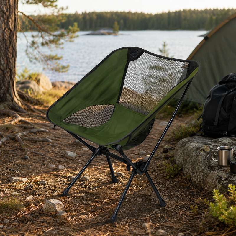 Portabel campingstol med låg sitthöjd