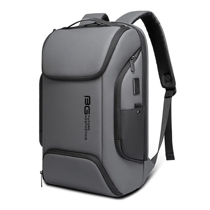 Premium reseryggsäck med laptopfack och USB-port Grå
