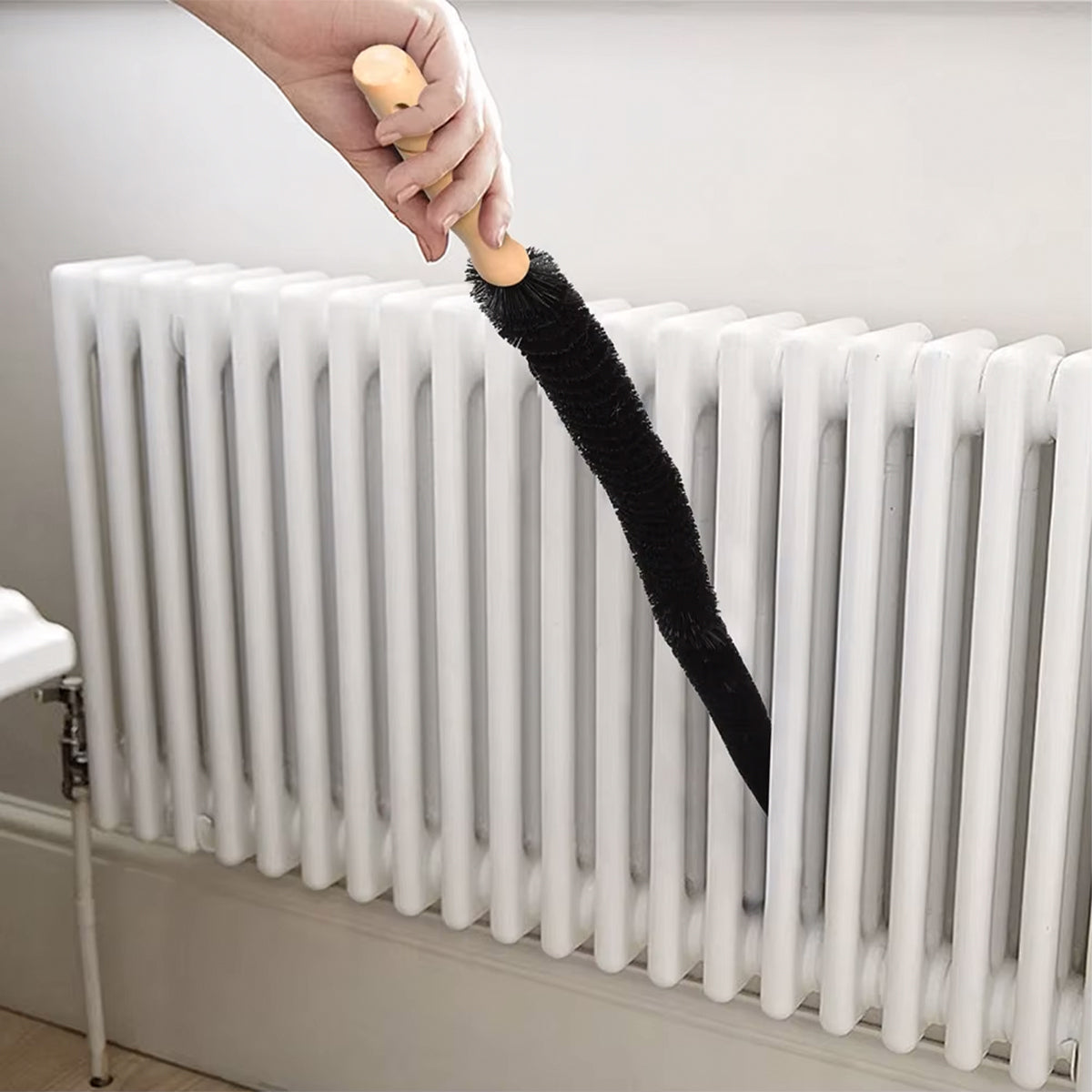 Elementborste med trähandtag