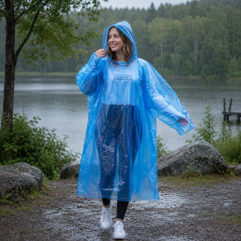 Regnponcho i kapsel för engångsbruk