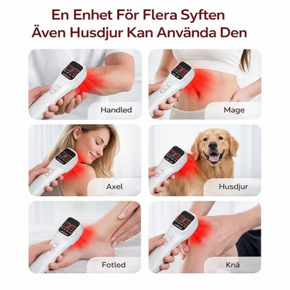 Rödljus- och infraröd behandlingslaser för hud