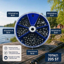Sänken bly set för fiske med sortiment