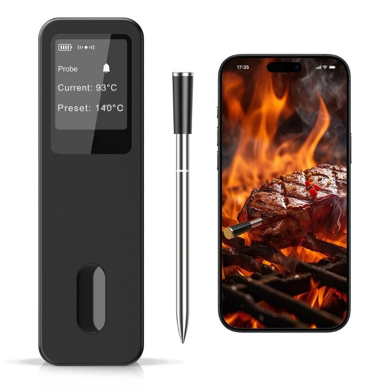 Smart grilltermometer med trådlös sond och app