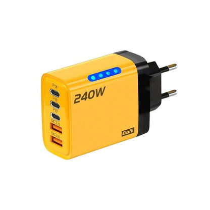 Snabbladdare 240W med USB-C och USB-A Gul