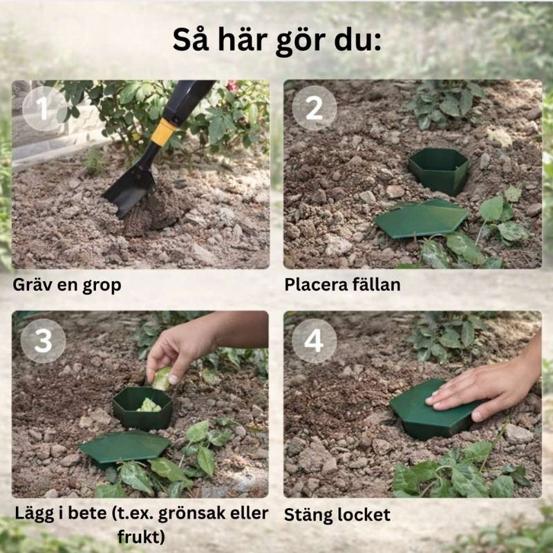 Snigelfälla för trädgård med lock