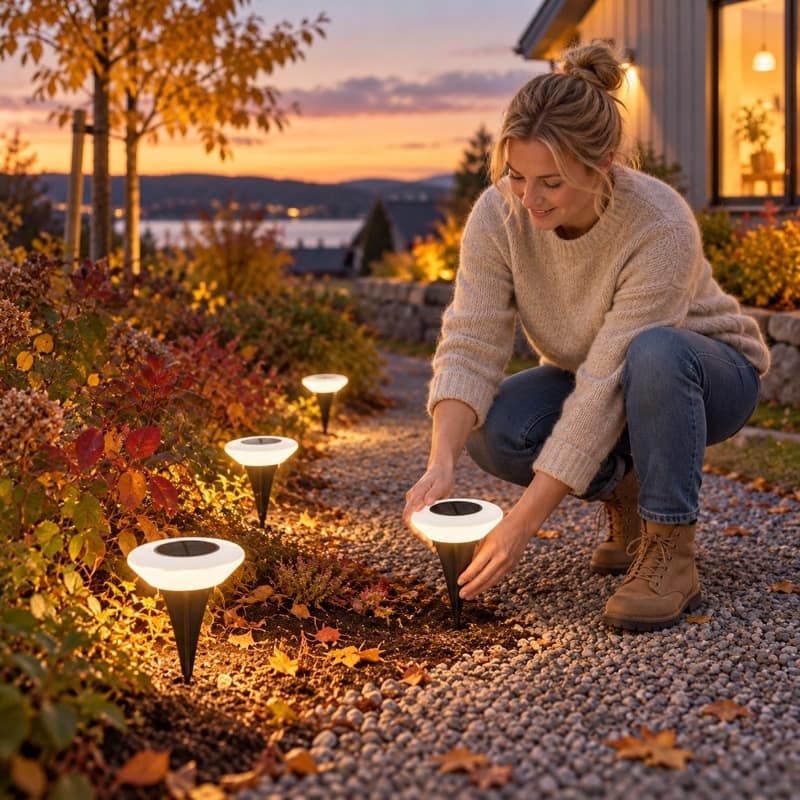 Solcellslampa med markspjut 4-pack