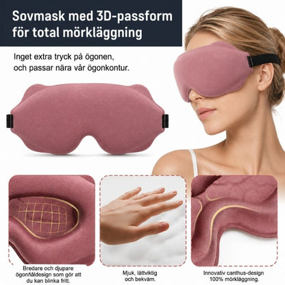 Sovmask med 3D-passform för total mörkläggning