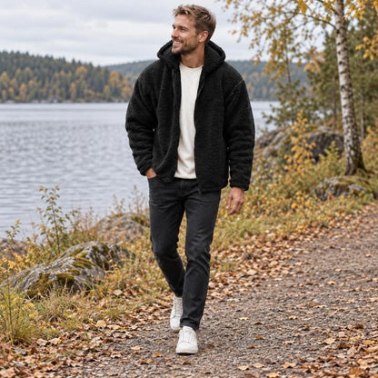 Teddyjacka för herr till hösten