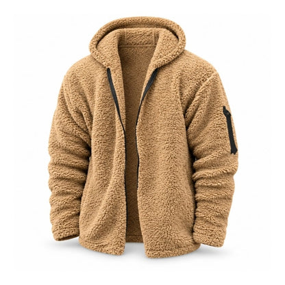 Teddyjacka för herr till hösten Beige