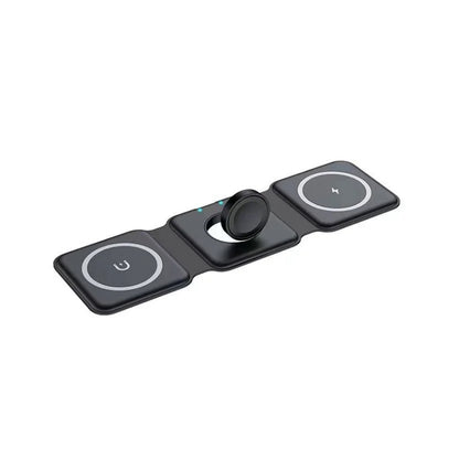 Trådlös laddare 3 i 1 med magnetisk vikbar design Svart