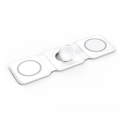 Trådlös laddare 3 i 1 med magnetisk vikbar design Vit